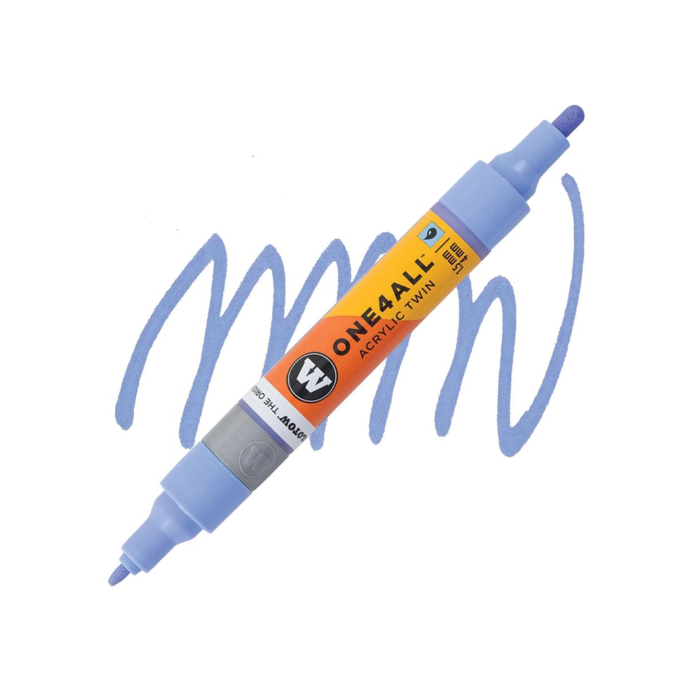 Molotow ONE4ALL Acryl Twin двустранен акрилен маркер, 1,5 + 4 мм, пастелно синьо-виолетов